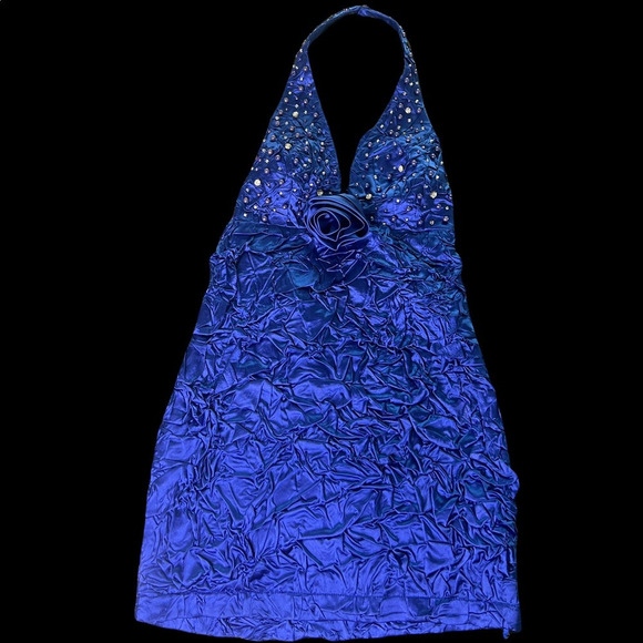 NWT midi Blue bodies cut out  chest with details body on dress - Picture 4 of 10